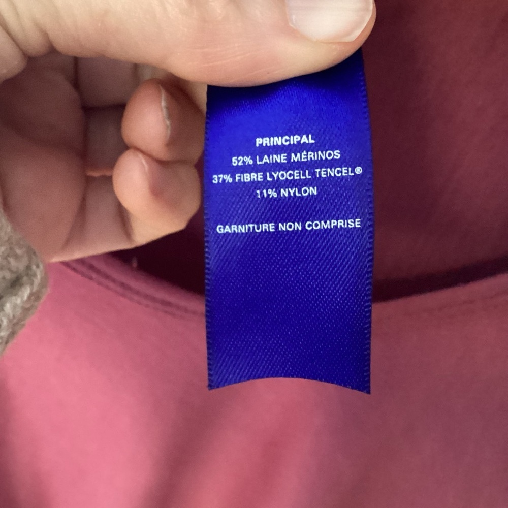 Kit and Ace Pink Long Sleeve, Wave Top, Merino Blend, size Medium - Picture 5 of 9